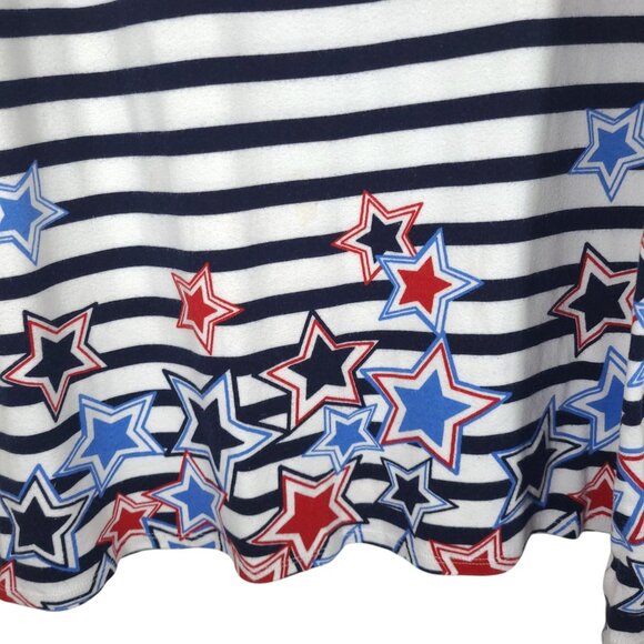 Kim Rogers - Women's Size XL - Tank Top - Blue & White Striped With Stars - Picture 3 of 10